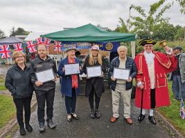 The Community Service Award heroes with our Town Crier, Rotarian Reg Lord